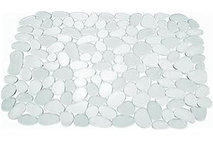 INTERDESIGN iDesign Pebblz protection évier - grand tapis évier en plastique - egouttoir a vaisselle à découper pour la vaisselle - transparent