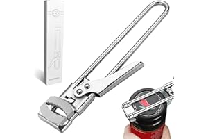 KINGOZOYI Deckelöffner, Schraubdeckelöffner Edelstahl, Einstellbare Glasöffner Dosenöffner für Senioren - Silber