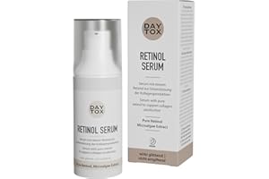‎DAYTOX Gesichtsserum Anti Aging mit reinem Retinol - mildert Falten & Pigmentflecken, bekämpft unreine Haut - für alle Hauttypen - vegan & parfümfrei, DAYTOX Retinol Serum - 30ml