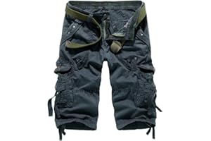 Oanviso Pantaloni Cargo Estivi 3/4 da Uomo Multitasche Pantaloncini Classici Tinta Unita Pantaloncini Casual Pantaloncini da Lavoro Bermuda Shorts Pantaloncini da Esterno Durevoli e Utili