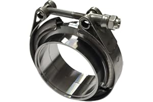 WELDRACINGPARTS Abrazadera de escape V-band de inoxidable con centrador. "Este producto no es de hierro cincado". (2,25"/57,15mm)