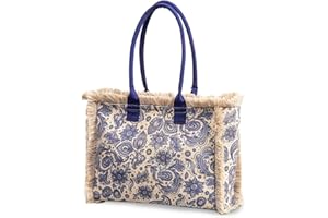 CORIOS Borse Tote in Tela Donna Bohemien Borsa a Mano Retro Borse a Tracolla con Nappe Etnico Stile Borsa Spiaggia Alta Capacità Borse a Spalla per Vacanza Spiaggia Viaggio Quotidiano Multicolore F