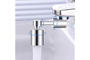 TSJLIKI Wasserhahn Verlängerung, 1080 Grad Drehbarer Wasserhahn Aufsatz, Multifunktionaler Wasserhahn Aufsatz Schwenkbar, Perlatoren für Wasserhähne Küche und Wasserhähne Bad