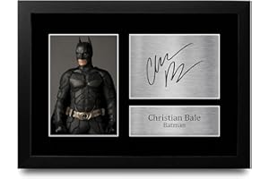 HWC Trading FR A4 Christian Bale The Dark Knight Batman Cadeaux Imprimé Signé Autographe Photo pour les fans de cinéma - A4 Encadré