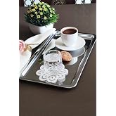 KHAKMA L&uuml;x &Ccedil;elik Dikd&ouml;rtgen Servis Sunum Tepsisi 30x15 Cm