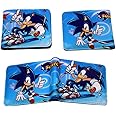 Anime Sonic the Hedgehog pu wallet leather short Bifold Photo ID Card Holder Layers Coin Zip Pocket Boys Girls Cartoon Purses