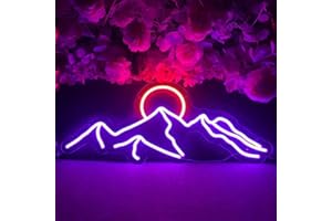 RAAXOLA LED Sunset Lumières Décoratives Sunrise Neon Signs Montagnes Décoration Vagues Led Home Wall Art Vacances Cadeau USB Luminosité Réglable