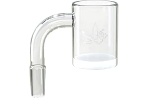 JCASE Cuarzo Banger 10 mm macho adaptador hecho a mano 90° base opaca 25 mm de diámetro para plataformas de cristal