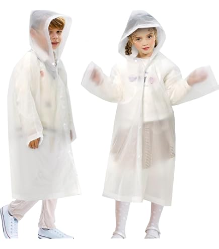 Kit Antipioggia Fourindo: Poncho Impermeabile Con Cappuccio + Copriscarpe In EVA, Trasparente, Antiscivolo, Riutilizzabile, Leggero Da Portare Nello Zaino - 4