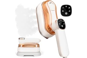 GRIXZ Travel Iron Portable Handheld Clothes Steamer for Wrinkle-Free Clothes On the Go - Steam Generator Iron Ideal Travel Essentials for Travel & Home Use (White)