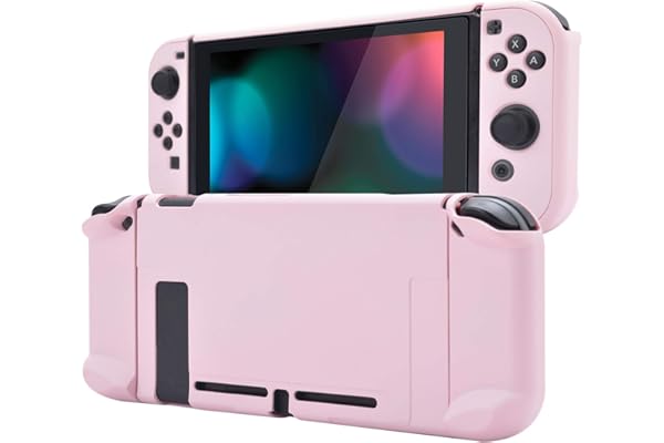 eXtremeRate PlayVital Funda para Nintendo Switch Carcasa Estuche Acoplable Protector Tacto Suave Case de Joycons Protectora Duradera Cover Cáscara para Control Switch Joycon Consola(Rosa Sakura)