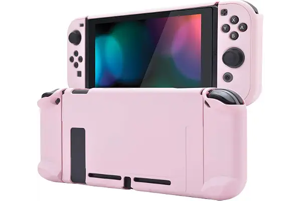 eXtremeRate PlayVital Funda para Nintendo Switch Carcasa Estuche Acoplable Protector Tacto Suave Case de Joycons Protectora Duradera Cover Cáscara para Control Switch Joycon Consola(Rosa Sakura)