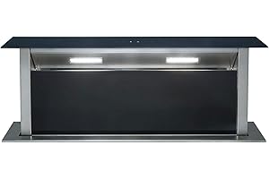 SIA DD90BL 90cm Black Touch Control Downdraft Kitchen Cooker Hood Extractor Fan