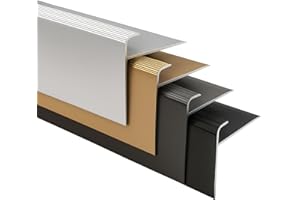 casa pura | Safety | Profil d'angle d'escalier perforé| Nez de marche aluminium anodisé | Antidérapant, Robuste, Montage facile | Profil d'arête d'escalier | Or, Longueur = 134 cm, 1 Pièce