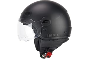 CGM Casco open face, 191A PIX MONO Nero opaco sagomata, M (56cm)