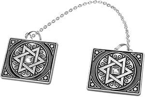 BRTAGG Clip per scialle da preghiera Tallit, lunghezza 3,3 x 2,8 cm, lunghezza 17,3 cm, Metallo