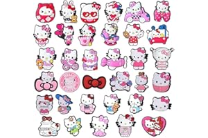 YOIMCKAY 35 Stück Cartoon Anstecker SchuhanhäNger, DIY Anime Schuhdekoration Schuh Anhänger, Cartoon Schuhdekoration Charms, Süß Zum Dekorieren von Schuhen, Schuh-Charm für Kinder Mädchen Erwachsene, Rosa