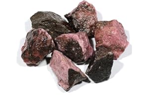 Blessfull Healing 1/2(Half) lb Bulk Natural Rhodonita Piedras ásperas Cristales pulidos para cristales curativos, Meditación