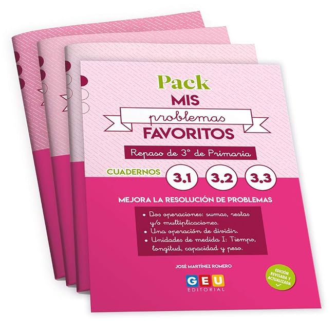 Portada de Pack Mis Problemas favoritos 3º Educación Primaria | repaso y mejora De Problemas | Editorial Geu