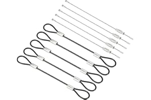 PATIKIL 0,3Ft Sécurité Câble Verrouillage, 5 Paquet Inox Acier 2mm Dia Sécurité Fil Corde avec Double Boucle Vissé Fil Câble pour Scène Éclairage Bagage Serrure Noir