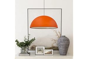 ‎BAMYUM bamyum Hängelampe Wohnzimmer Orange Ø40 cm, Lipeo Küchenlampe Hängend Vintage, Hängelampe Esstisch Wohnzimmer, Pendelleuchte Esstisch Metall E27, Küchenlampe Hängend Modern, Pendelleuchte Vintage