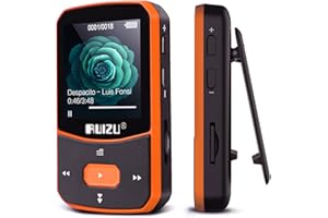 RUIZU 64GB Lecteur MP3 Bluetooth 5.0 Lecteur de Musique de Sport avec Clip avec écran Couleur TFT 1,5 Pouces, supporte jusqu'à 128GB de Carte SD，avec Bouton de Volume indépendant, Radio FM, podomètre