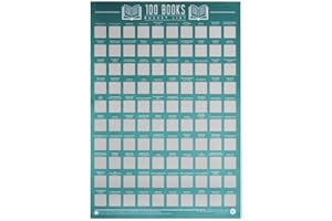 Gift Republic GR630003 plakat do zdrapywania 100 książek, niebieski, 42 x 59,4 x 0,02 cm, salon