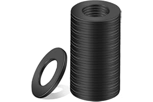 Nenull Lot de 30 rondelles plates M10 x 20 mm - Rondelles plates noires - Rondelles d'écartement en acier au carbone - Rondelles d'accompagnement pour réparations à la maison - Vis tige filetée