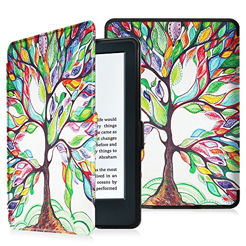 Fintie Hülle für Kindle 8 Generation - Die dünnste Schutzhülle mit auto Sleep / Wake für der Amazon Kindle (8. Generation - 2016 Modell) 6 Zoll eReader, Liebesbaum