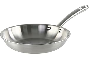 KAMBERG - Poêle Ø28 cm en Acier Inoxydable 18/10 Triply - Sans PFAS - Tous feux dont induction et four - 0008272, Gris