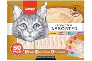 Wanpy Karışık Dört Lezzetli Krema Kedi Ödülü, 50x14 Gram