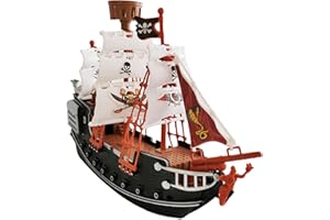 Nuyhgtr Nave pirata caraibica, decorazione realistica a forma di nave pirata, modello ollectibile dei pirati, ornamento decorativo a forma di nave dei pirati, versatile ornamento per adulti e bambini