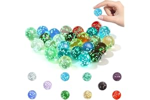 DELAIHUIL Glasmurmeln Leuchten im Dunkeln - Ein 10-teiliges Set mit bunten, gesprenkelte Leuchtmurmeln für Kugelbahn-Spiele, DIY-Projekte oder Heimdekoration - Murmeln für Kinder