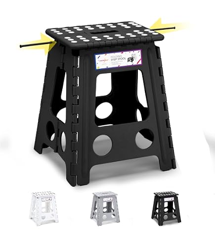 Relaxdays Tabouret Pliant M, Portable, De Voyage, Escabeau De Salle De