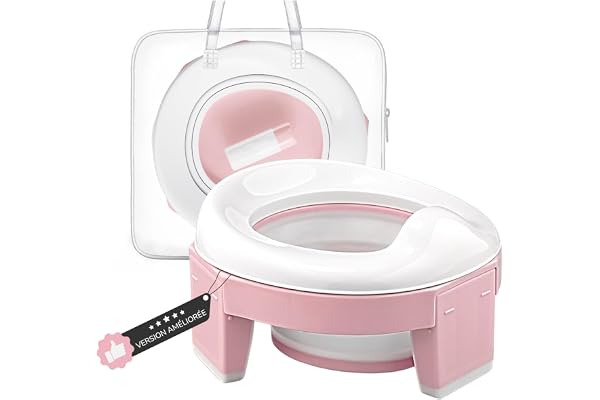 HuBorns - Pot Pliable Enfant Voyage Facile à Transporter avec 10 Sacs Inclus, Pot Portable Enfant Voyage Confortable et Sûr, Reducteur Toilette Enfant pour l'Apprentissage Facile de la Propreté