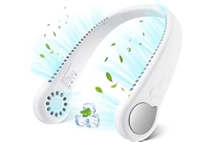 ITHKY Neck Fan, Portable Neck Fan Hands Free Bladeless Mini Fan with 360°Cooling Airflow, USB Rechargeable Personal Neck Fan Quiet Wearable Fan with 3 Wind Speed for Sports Outdoor Indoor