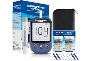 Lvozize Medidor de Glucosa en Sangre (mg/dl), 50 x Tiras Kit Prueba Glucosa en Sangre y 500 Memorias, 50 tiras reactivas + 50 lancetas, Generación Rápida de Valores