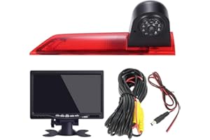 JOJONO HD Auto Transporter Nocturna Luz de Freno Furgoneta Cámara de Marcha Atrás Visión Trasera Coche Puede Ajustar el ángulo Compatible con Ford Transit Custom Business MPV SUV Bus