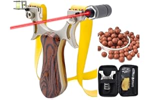 ‎SMARTB SmartB Zwille Steinschleuder Profi für Jagd - Slingshot Schleuder - Katapult mit starkem Gummiband Sportschleuder mit starkem Gummiband - Im Lieferumfang mit einem Lederetui + 100 St. Rundkugel