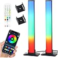 2PCS Smart LED Light Bars,Bluetooth Smart Ambient Lighting TV with 16 Million Colors,RGB Gaming Light with APP Remote Control,Sync to Music Rainbow RGB Light Bars for TV,PC,Party,Car,Movies,Room