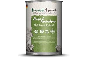 VENANDIANIMAL Venandi Cibo Umido Premium per Gatti Pollo & Coniglio 1 x 400G (Confezione da 1), Senza Cereali con Carne Extra