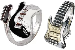CHROMACRAFT Anillo De Guitarra 2 Piezas, Estilo Rock, Punk y Personalidad De Moda