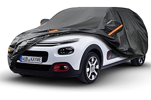 Kayme 7 Layers Hatchback Car Cover Waterproof Breathable, Custom Fit Citroen C3 (2002-2024), Outdoor Full Small Car Cover Sun Rain UV Dust All Weather Protection. Shipping From UK Warehouse.