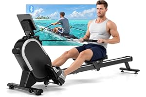 ‎CHAOKE CHAOKE Rudergerät für Zuhause, 2026 Neues Upgrade Leises Magnetisches Rudergerät, App-Kompatibel, 16 Widerstandsstufen, Verbesserte Doppelschienen für Mehr Stabilität, Belastbar bis 160KG