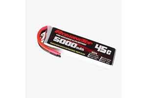 RoaringTop 2S Lipo Battery 5000mAh 7.4V RC Lipo 45C with Without Plug (Lead-out Wire) for RC Helicopter Airplane Drone FPV RC Racing Car Truck Buggy Truggy