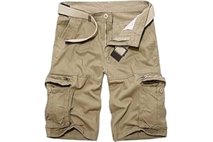 AKARMY Men's Lightweight Cargo Shorts Utility Work Short Outdoor Cotton Twill Shorts with 8 Pockets