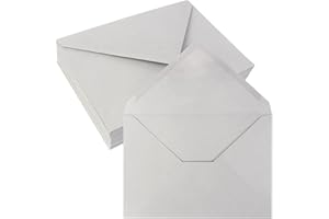 JAGERGREEN 50 Enveloppes B6 137x194 mm, 150 g/m² Taille Lettre, Enveloppes Gris Auto-Adhésives pour Invitation de Mariage, Cartes de Vœux, Baby Shower, Anniversaires, Cartes de Remerciement