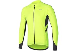 ARSUXEO Men's Cycling Jersey Long Sleeve Cycling Top with 3 Deep Pockets 6030
