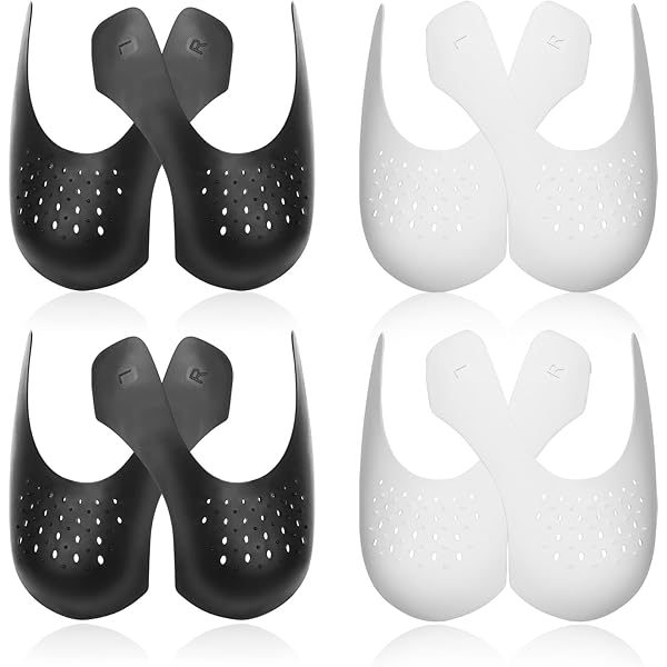 Set 2 Paia Copriscarpe Antirughe FANSEZQ | Protezione Punte Scarpe | Uomo E Donna (Nero+Bianco)