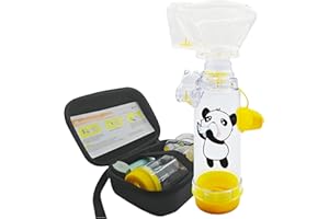 AIYAYA AeroChamber con maschera include custodia da viaggio, distanziatore per inalatori manuali con custodia abbinata, da usare con MDI, senza BPA e lattice (maschera per bambini)